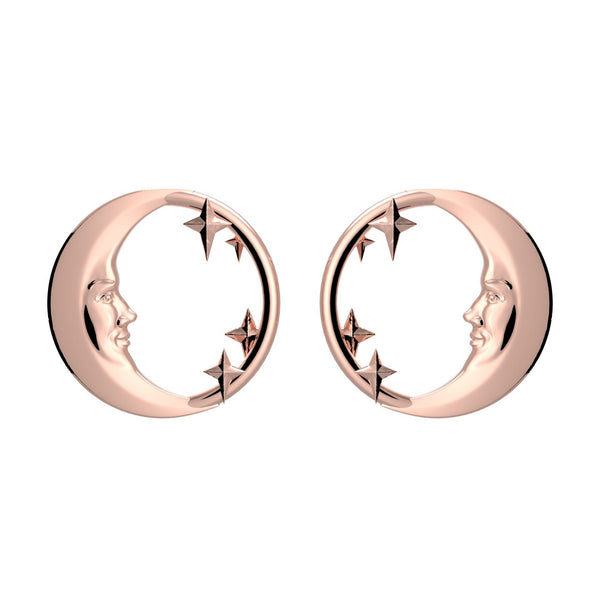 Lunula Rose Moon & Stars earrings