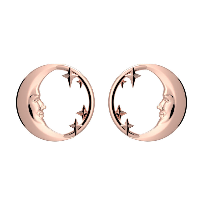 Lunula Rose Moon & Stars earrings