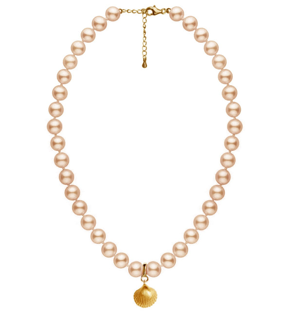 Gold Pearl Moon Grand Necklace
