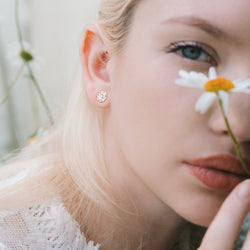 Daisy Diamond rose gold earrings