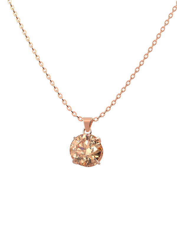 Necklace "Solitaire Diamond Champagne"