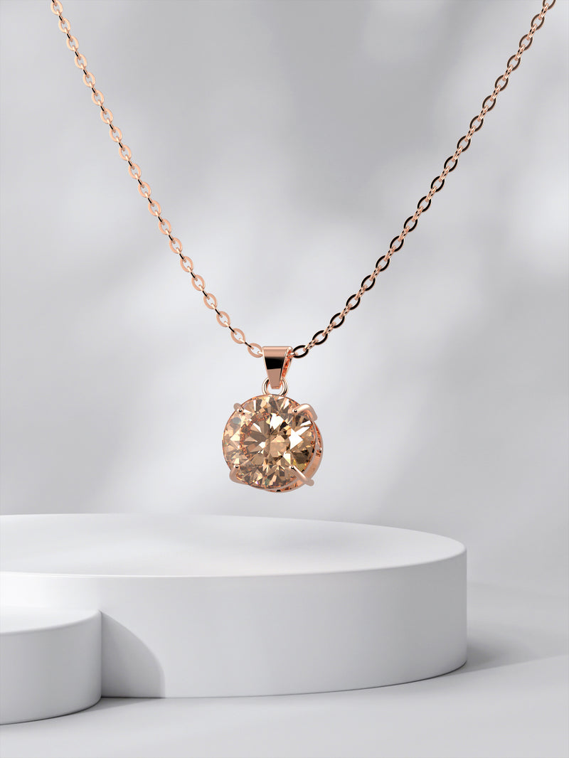 Kaelakee "Solitaire Diamond Champagne"