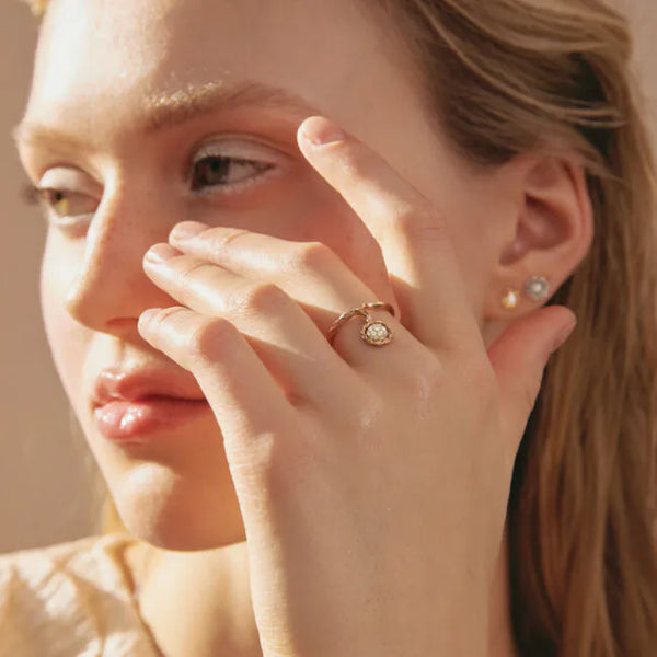 Daisy Diamond Blossom Ring in rose gold