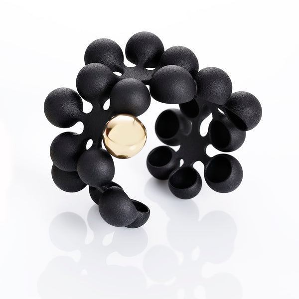 Bracelet "Snow Flowers 3D" Black