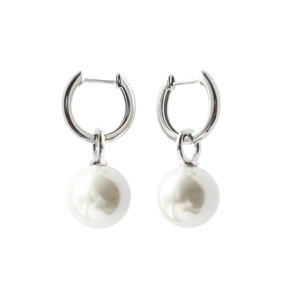 Night Pearl Loop earrings rhodium