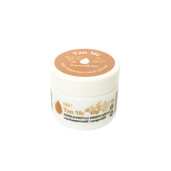 Tan Me self-tanning face cream with carrot and raspberry seed oil