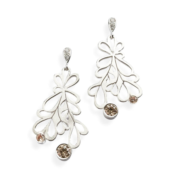 Earrings "Võrsed" with Cubic Zirconia - Ehestu's Special Edition