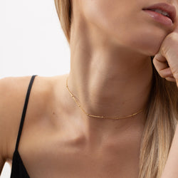 Minimal Golden Bead Necklace