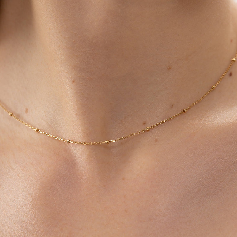 Minimal Golden Bead Necklace