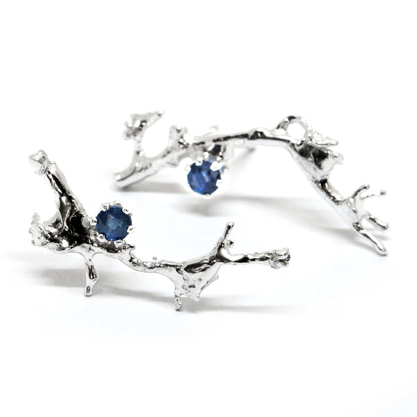 Earrings "MOSSI" with Sapphire - Ehestu's Special Edition