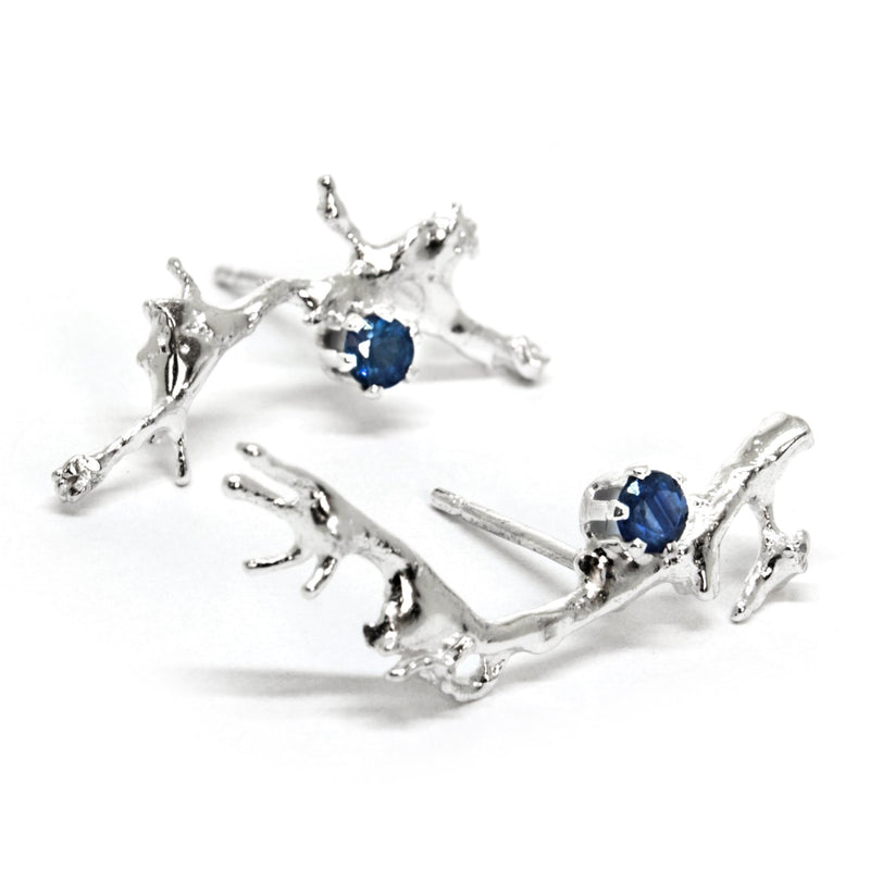 Earrings "MOSSI" with Sapphire - Ehestu's Special Edition