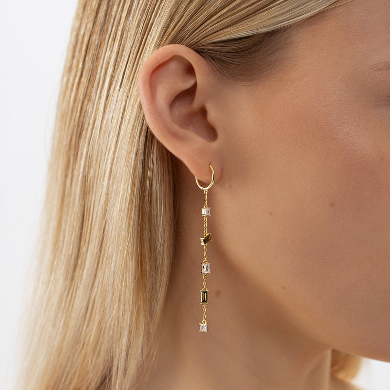 Cascade Golden Hoop Earrings