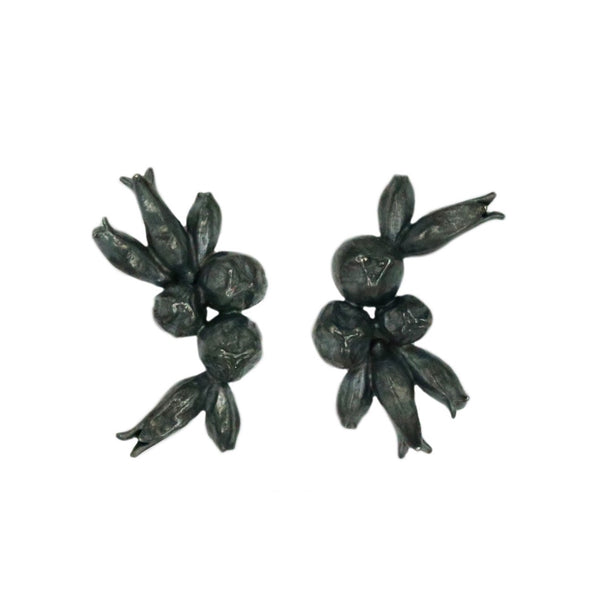 5 Juniper Blossom & 3 Berry Earrings Dark Gray
