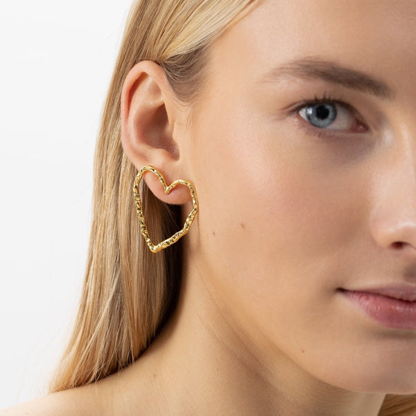 Eros Golden Stud Earrings