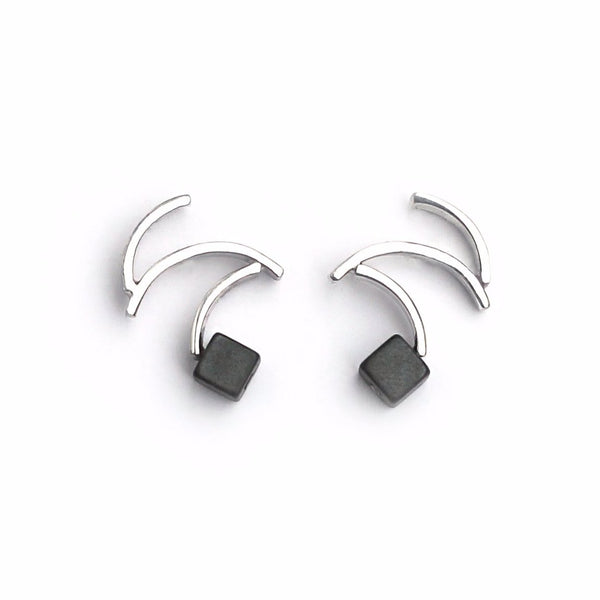 Earrings "Zorro In Black" with hematites