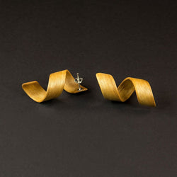 Spiral Earrings "Anigre Wood"