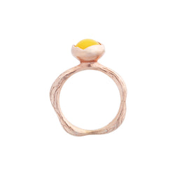 Blossom Bud Ring "Egg Yolk Amber"