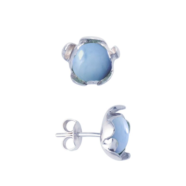 Blossom Earrings "Blue Peruvian Opal"