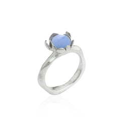 Blossom Floret Ring "Blue Peruvian Opal"