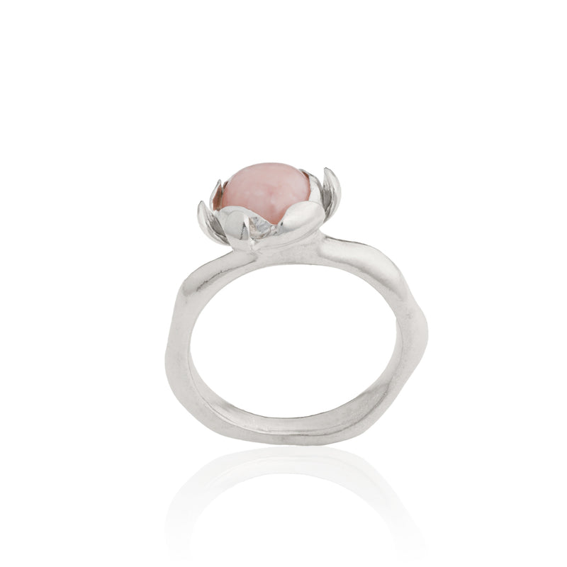 Blossom Floret Ring "Pink Peruvian Opal"