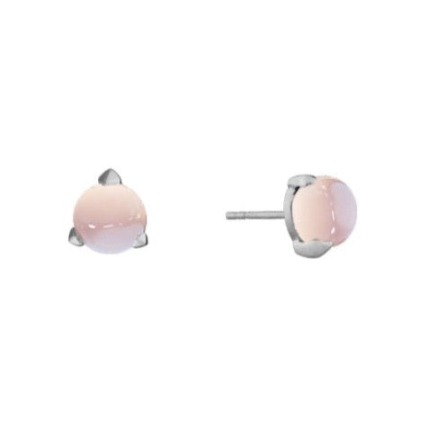 BONES Mini Earrings with Sheer Pink Chalcedony