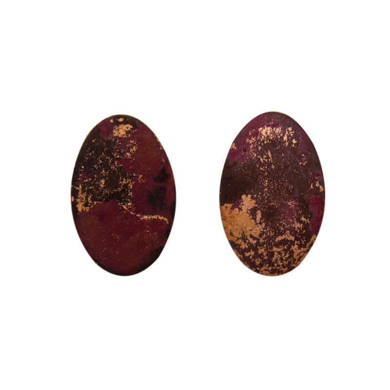 Two Cents Earrings "Bright Patterned Dark" M