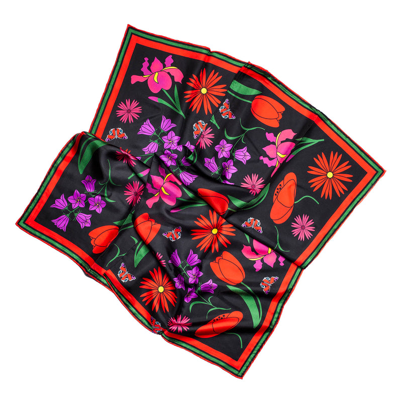 BSURD siidist kaelarätt 90*90 "Värvilised lilled"