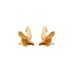 Birds Earrings Small "Gold Red"