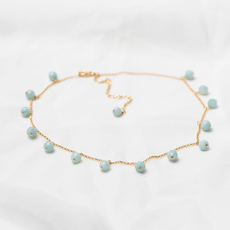 Choker Necklace "Aquamarine"