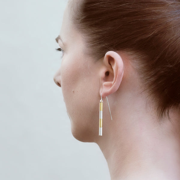 Earrings "Golden Flute"
