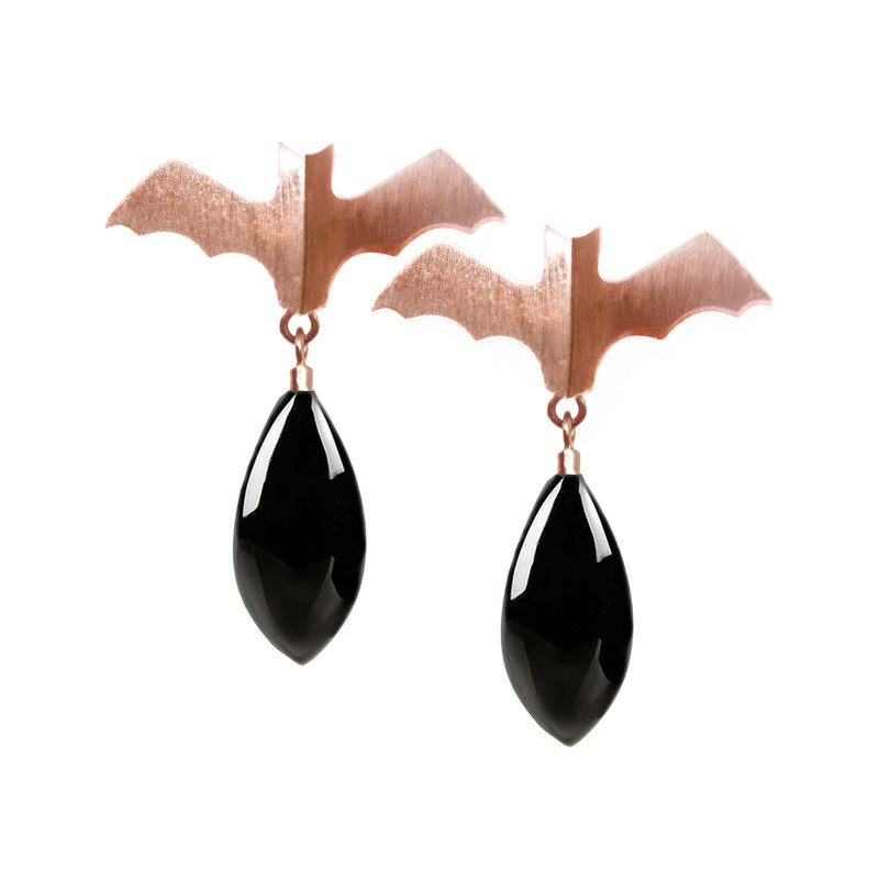 Dreamy Rose Bat Earrings