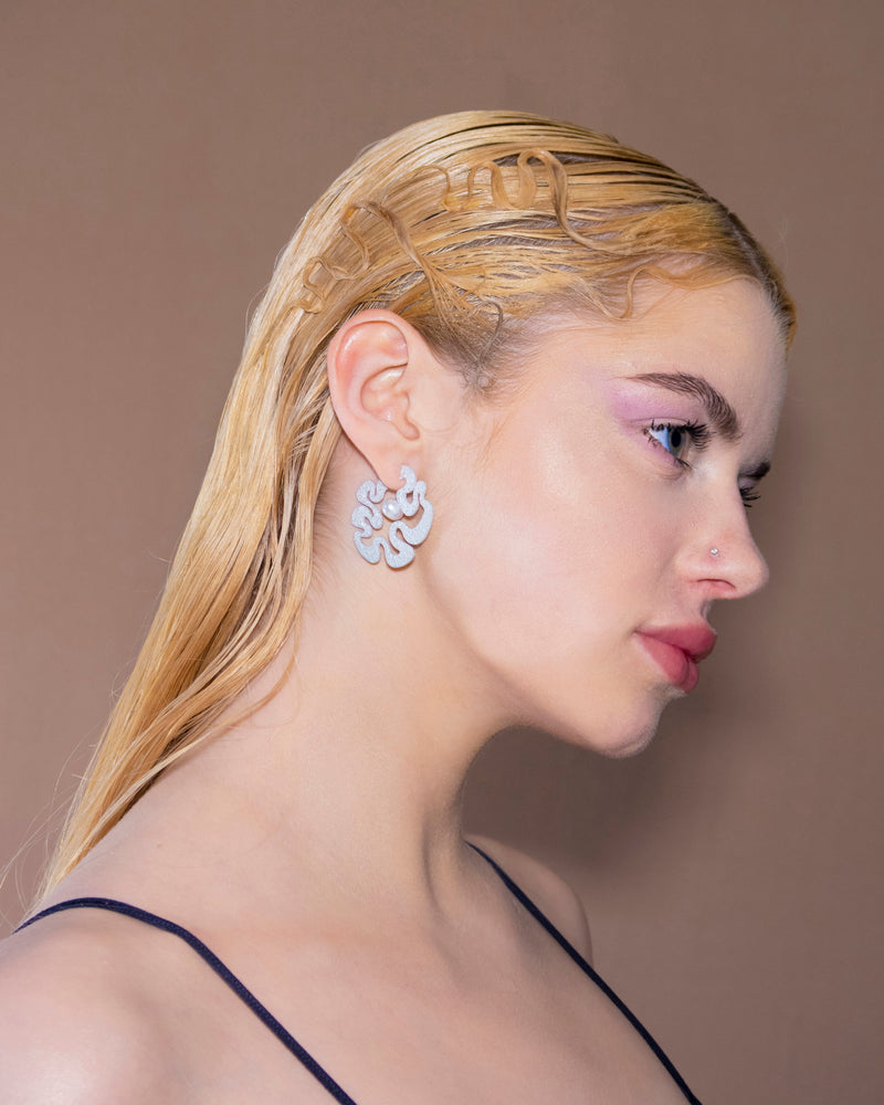 Drift Hoop Earrings "Oort" White Gold