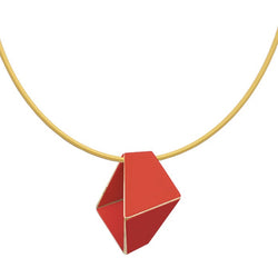 Folded Necklace "Coral Red"