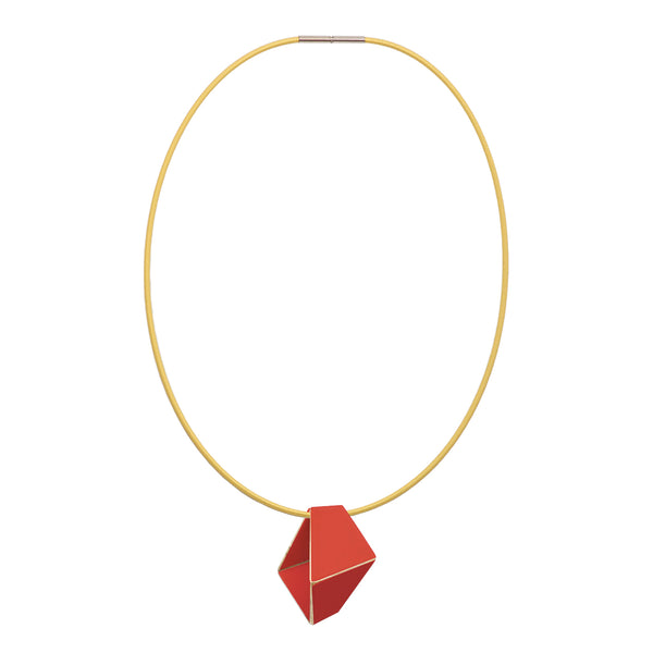 Folded Necklace "Coral Red"