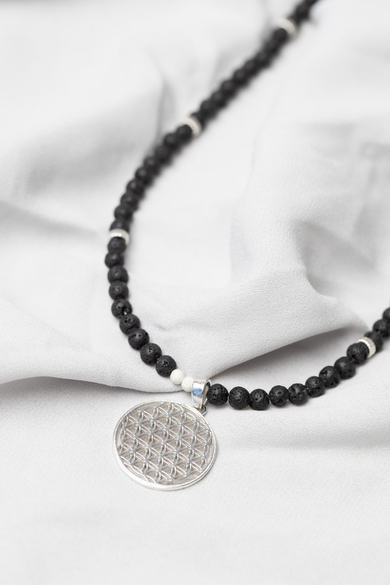 Necklace "Flower Of Life" Lava Stone