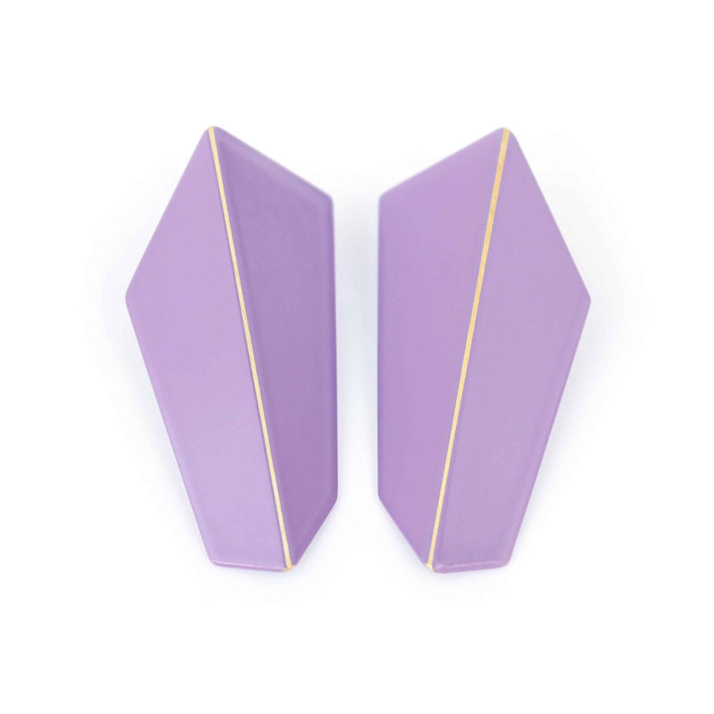 Folded Vertical Earrings "Blue Lilac"