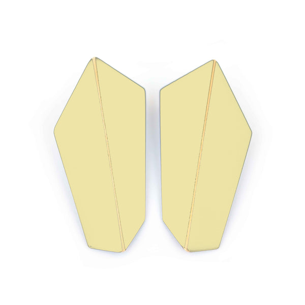 Folded Vertical Earrings "Ivory"
