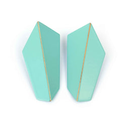 Folded Vertical Earrings "Light Green"