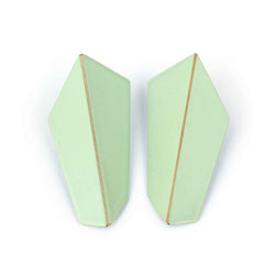 Folded Vertical Earrings "Pastel Green"