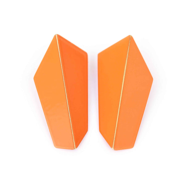 Folded Vertical Earrings "Pastel Orange"