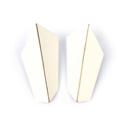Folded Vertical Earrings "Signal White"