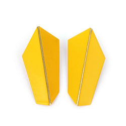 Folded Vertical Earrings "Traffic Yellow"