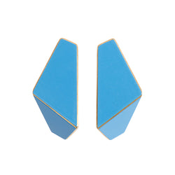 Folded Slim Earrings "Light Blue"