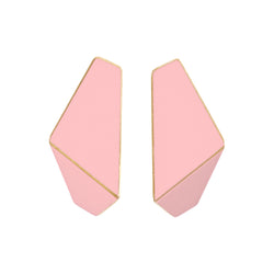Folded Slim Earrings "Light Pink"
