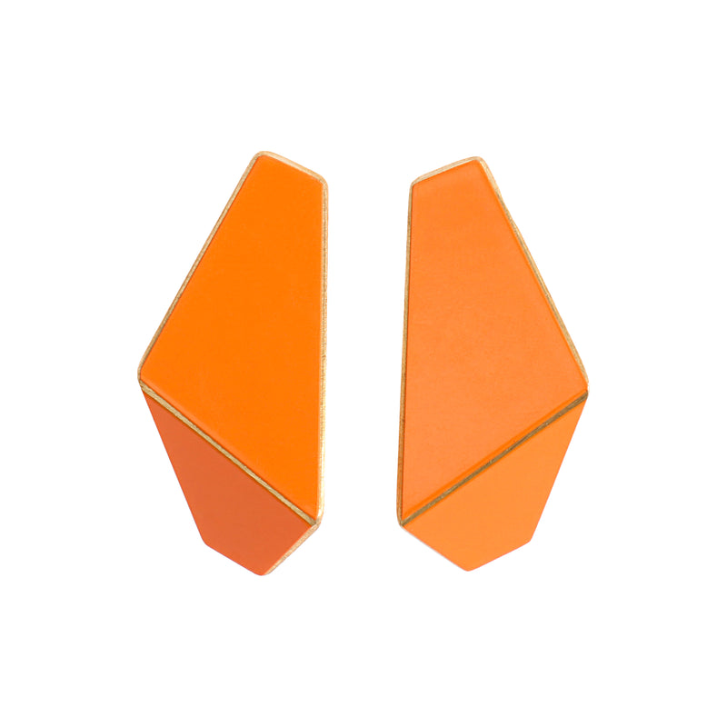 Folded Slim Earrings "Pastel Orange"