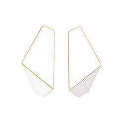Folded Slim Earrings "Signal White"