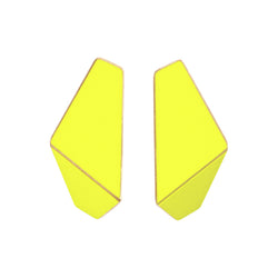 Folded Slim Earrings "Sulfur Yellow"