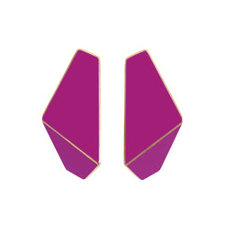 Folded Slim Earrings "Traffic Purple"