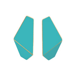 Folded Slim Earrings "Turquoise Blue"