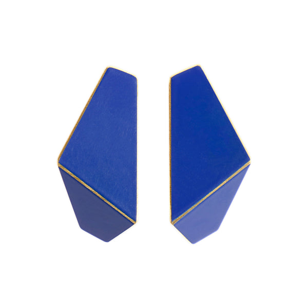 Folded Slim Earrings "Ultramarine Blue"